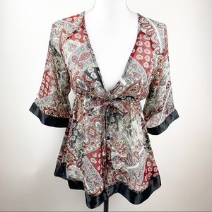 SO Wear It Declare It Paisley Blouse Large